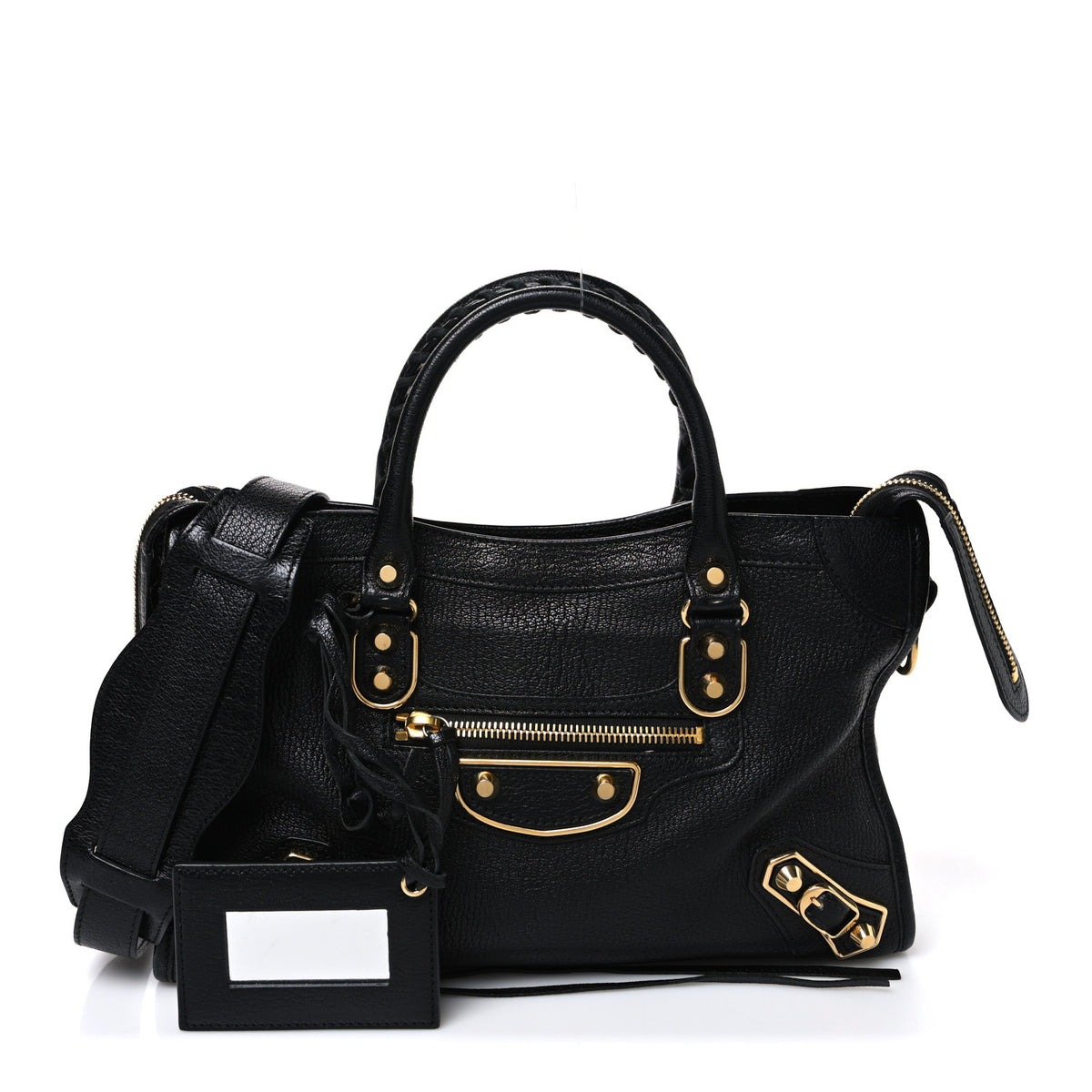 Balenciaga Chevre Gold Metallic Edge Hardware S City Black 3 of 11
