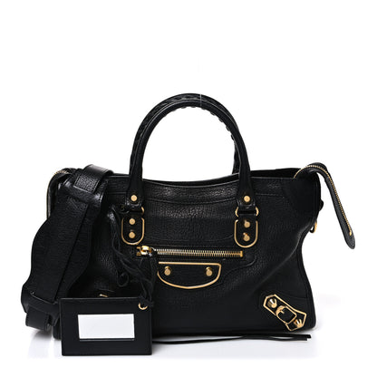 Balenciaga Chevre Gold Metallic Edge Hardware S City Black 3 of 11