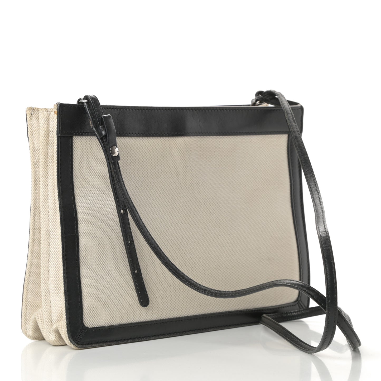 Cotton Canvas Pochette Crossbody Bag Black