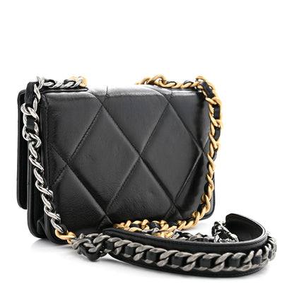 Chanel Lambskin Quilted Chanel 19 Wallet On Chain WOC Black 3 of 12