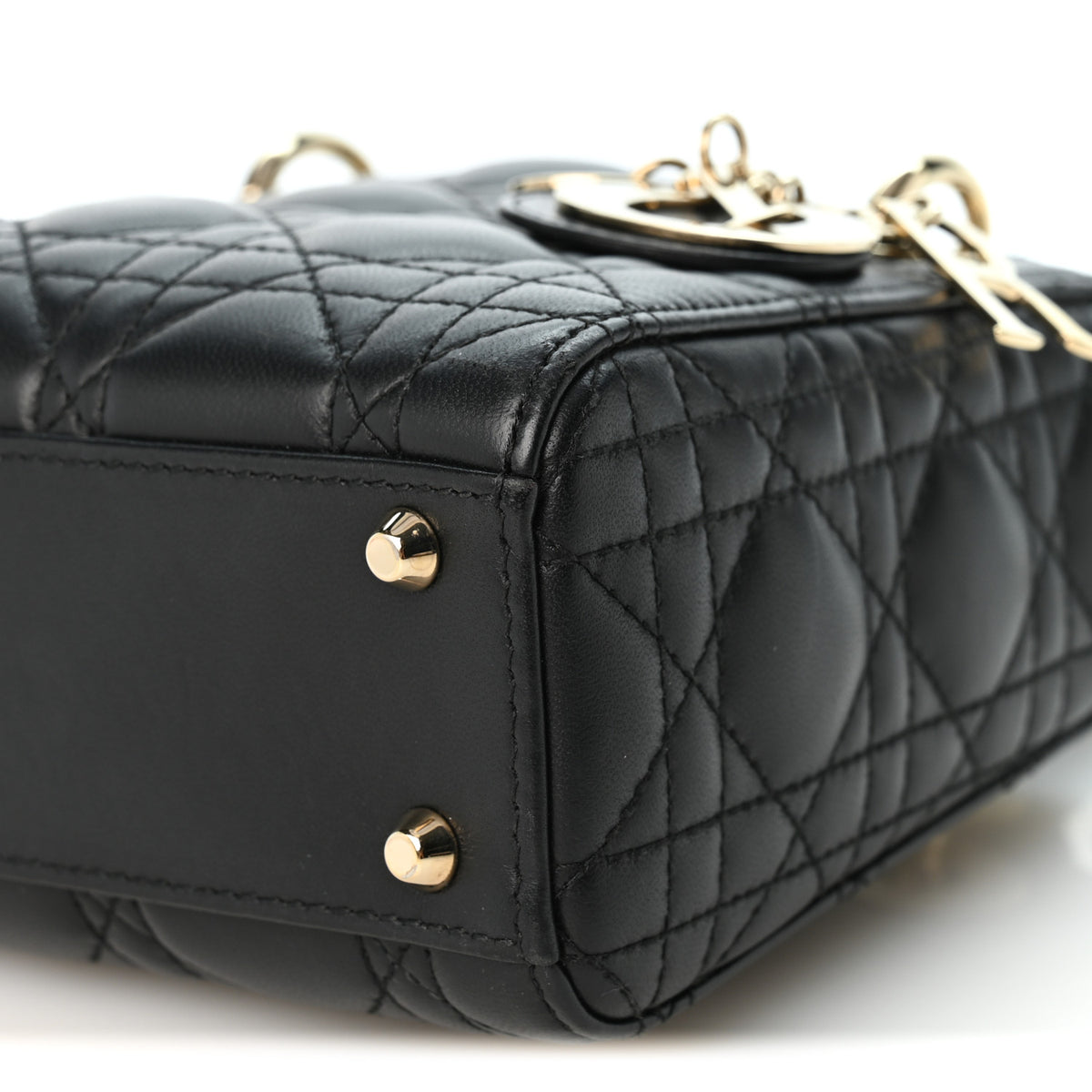 Christian Dior Lambskin Cannage Mini Lady Dior Black 10 of 10