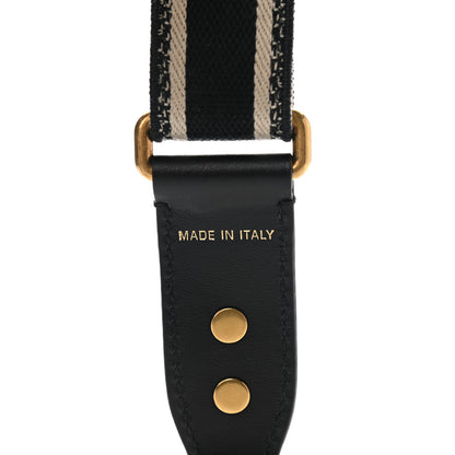 Christian Dior Canvas Embroidered Shoulder Strap Black 4 of 5