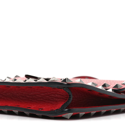 Valentino Garavani Pebbled Calfskin Medium Rockstud Flip Lock Crossbody Bag Red 9 of 9
