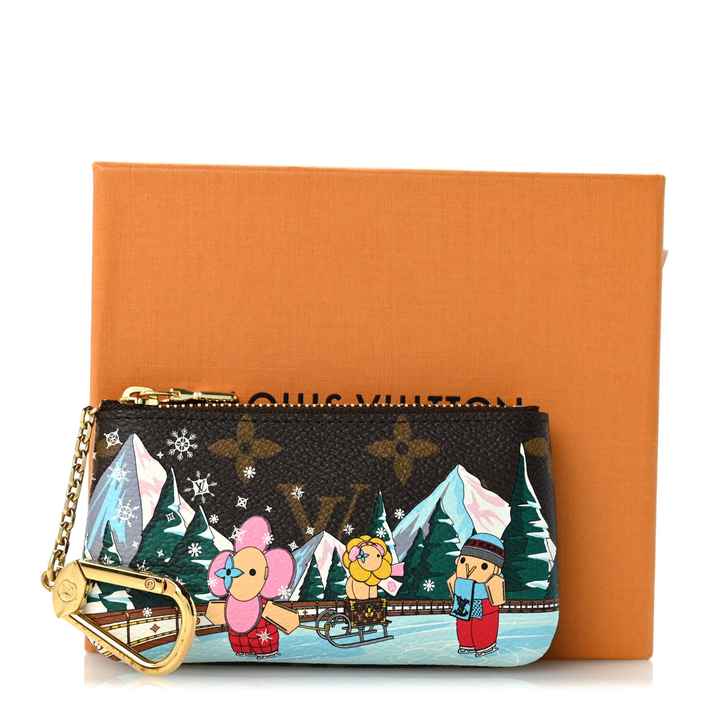 Monogram 2023 Christmas Animation Alpine Key Pouch Pink