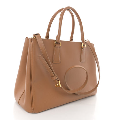 Prada Saffiano Medium Galleria Double Zip Tote Caramel 3 of 13