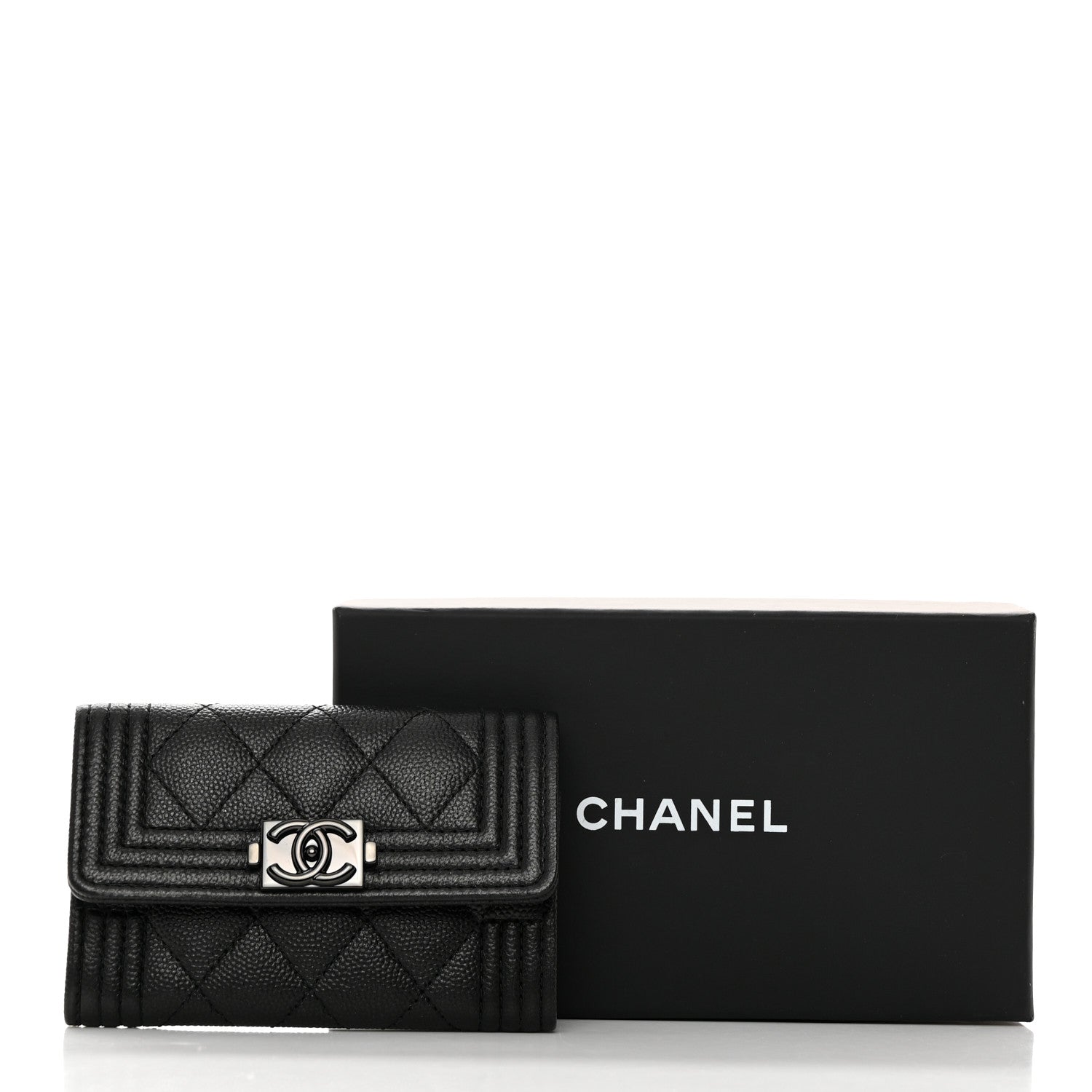 Chanel Caviar Quilted Boy Flap Card Holder So Black 9 of 9