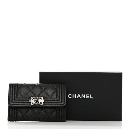 Chanel Caviar Quilted Boy Flap Card Holder So Black 9 of 9