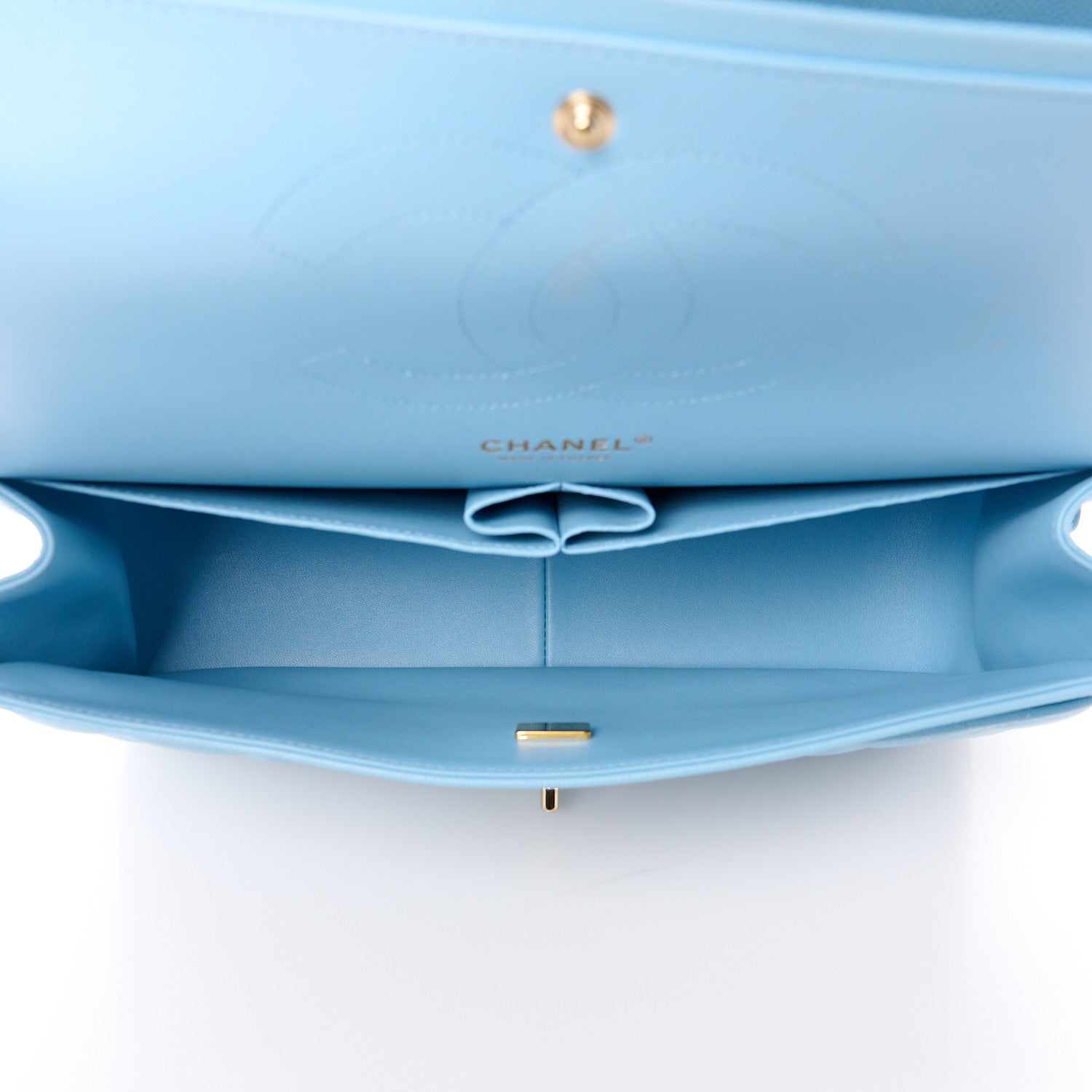 Chanel Caviar Quilted Jumbo Double Flap Light Blue 5 of 12