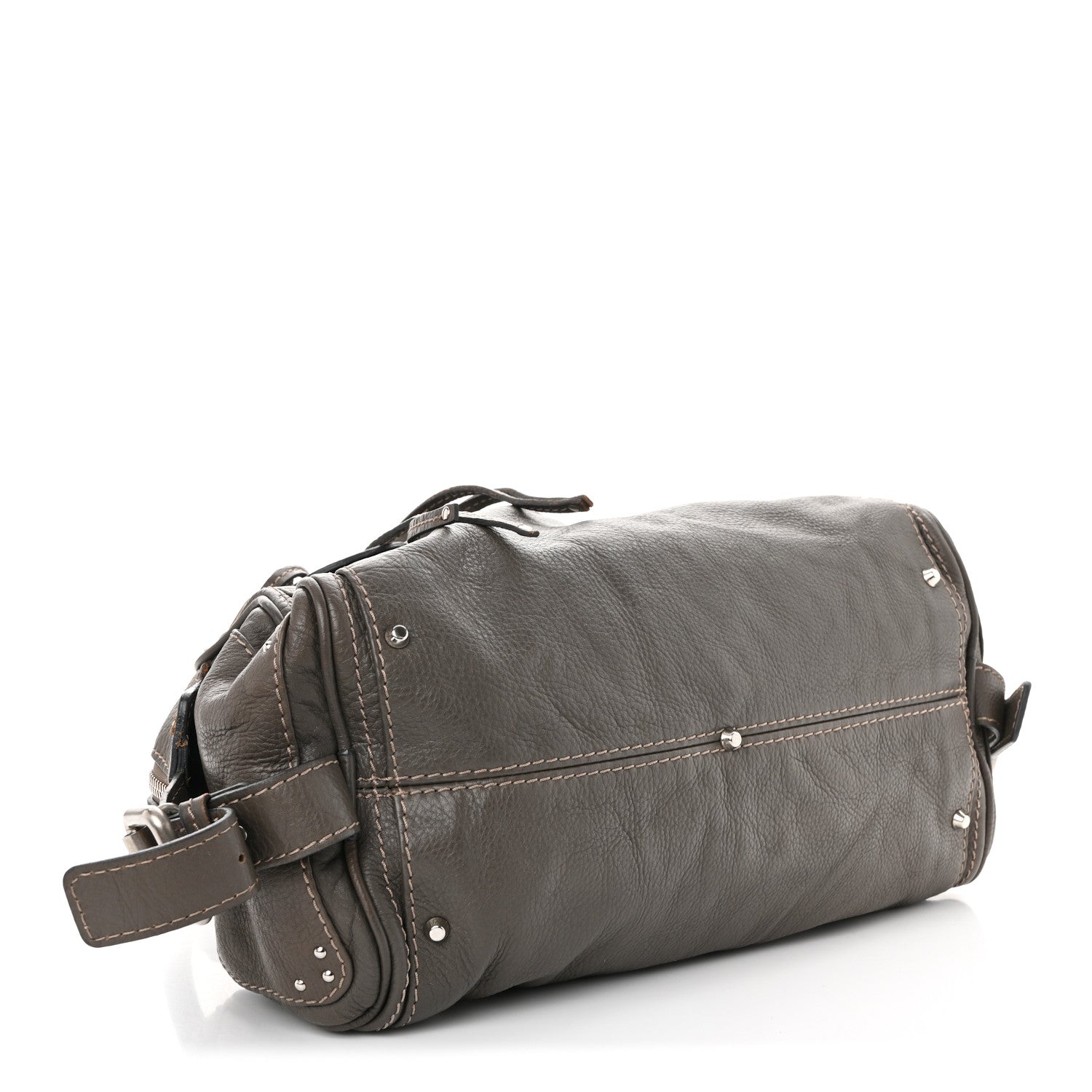 Chloe Calfskin Medium Paddington Satchel Gris Vert 1893526