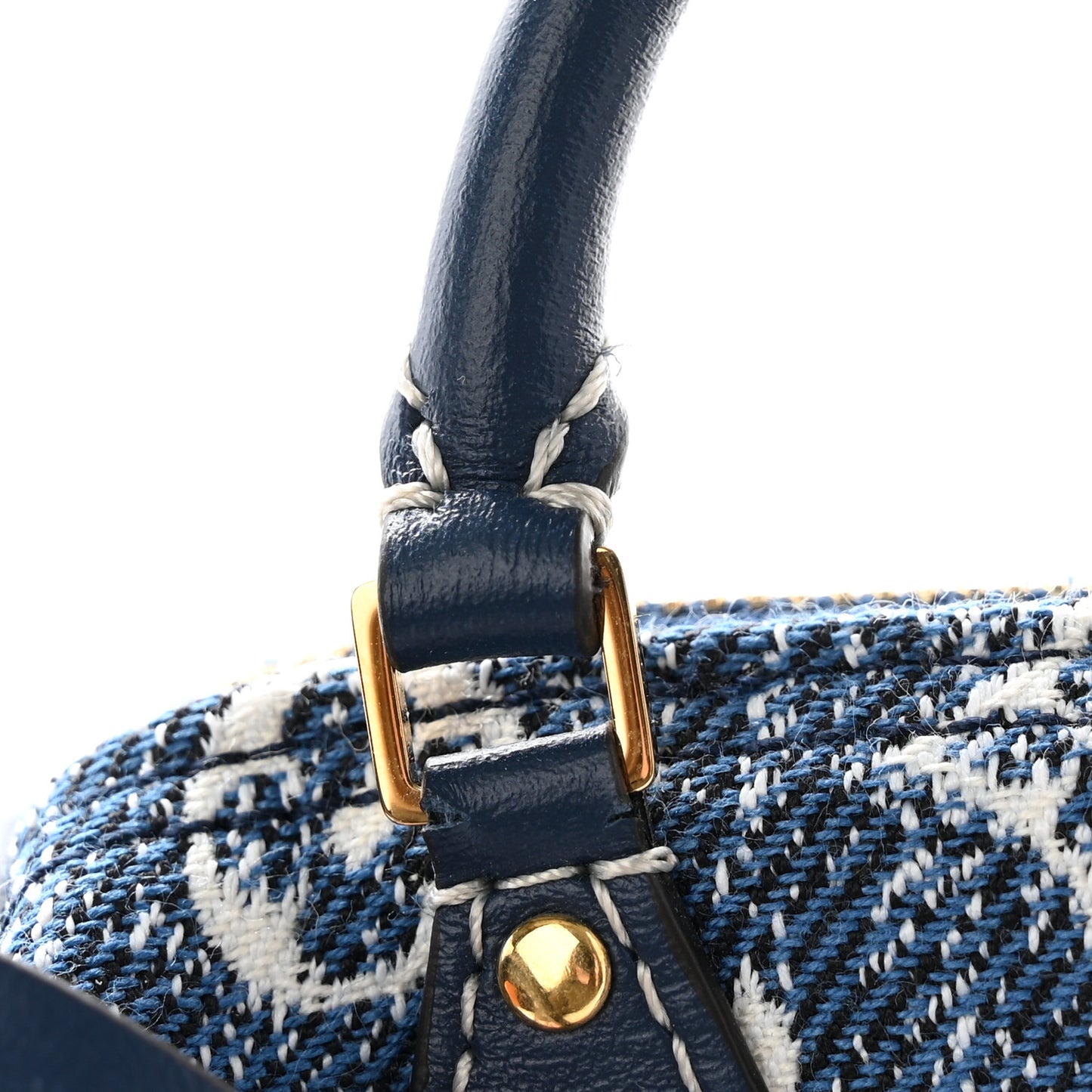 Denim Monogram Jacquard Micro Speedy Bag Charm Bleu