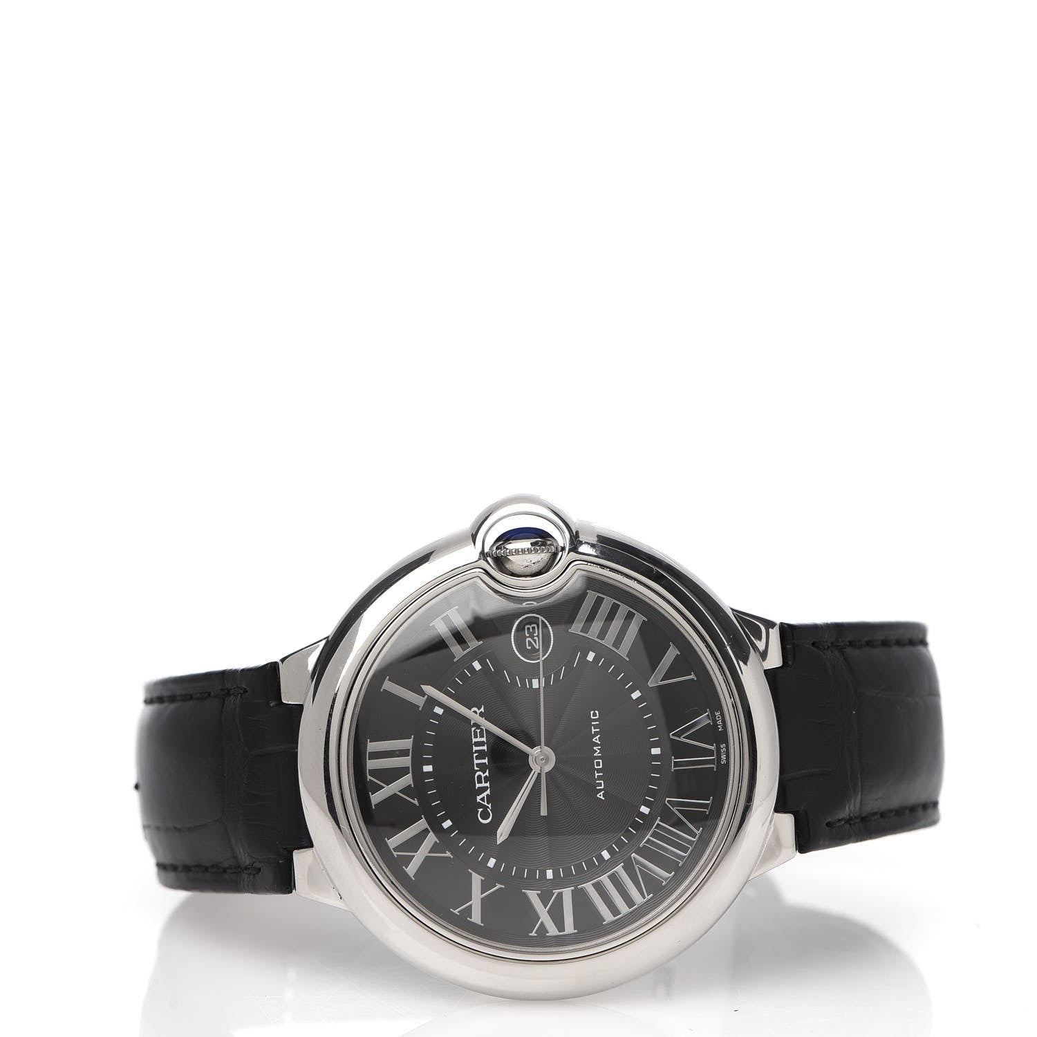 Cartier Stainless Steel Alligator 42mm Ballon Bleu De Automatic Watch Black 3 of 9
