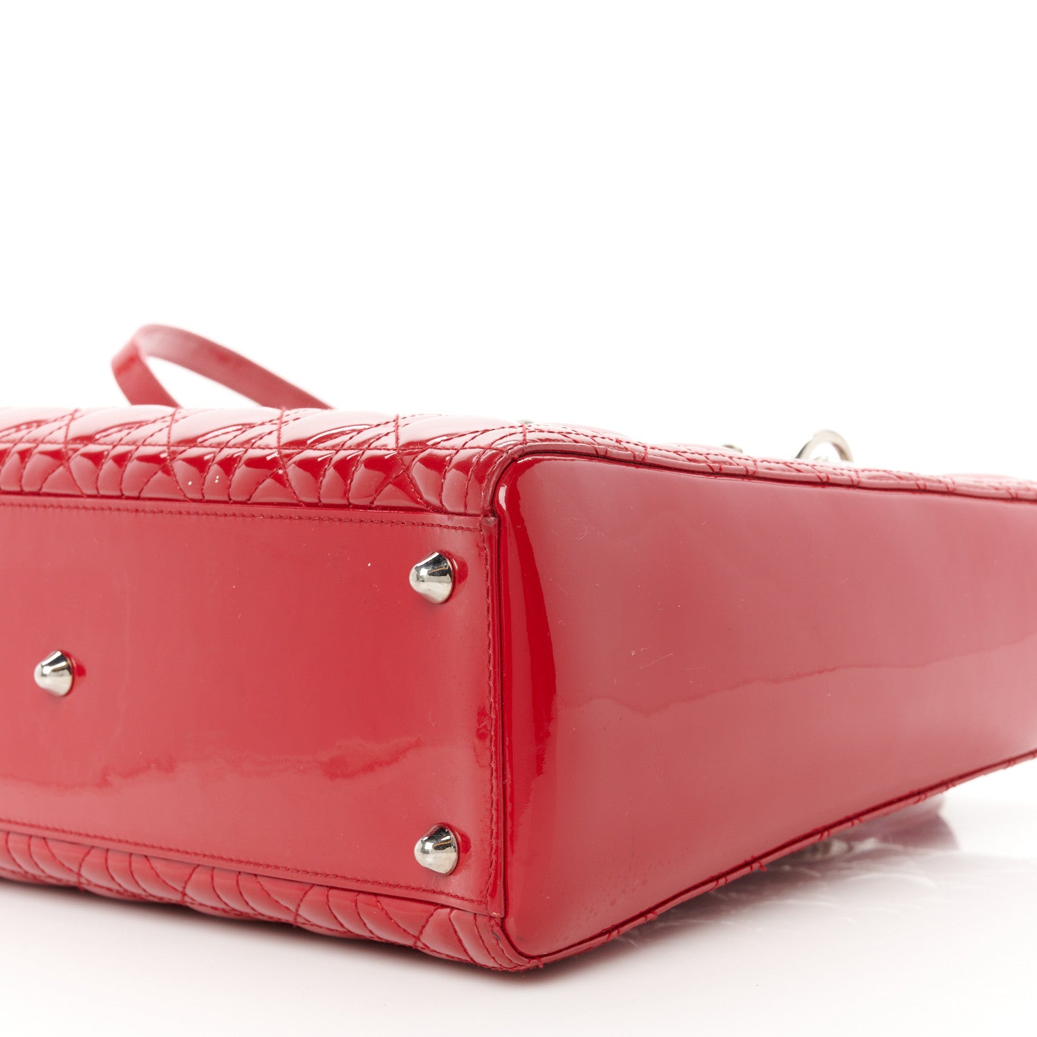 Christian Dior Patent Cannage Large Lady Dior Red 10 of 11
