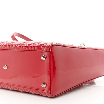 Christian Dior Patent Cannage Large Lady Dior Red 10 of 11