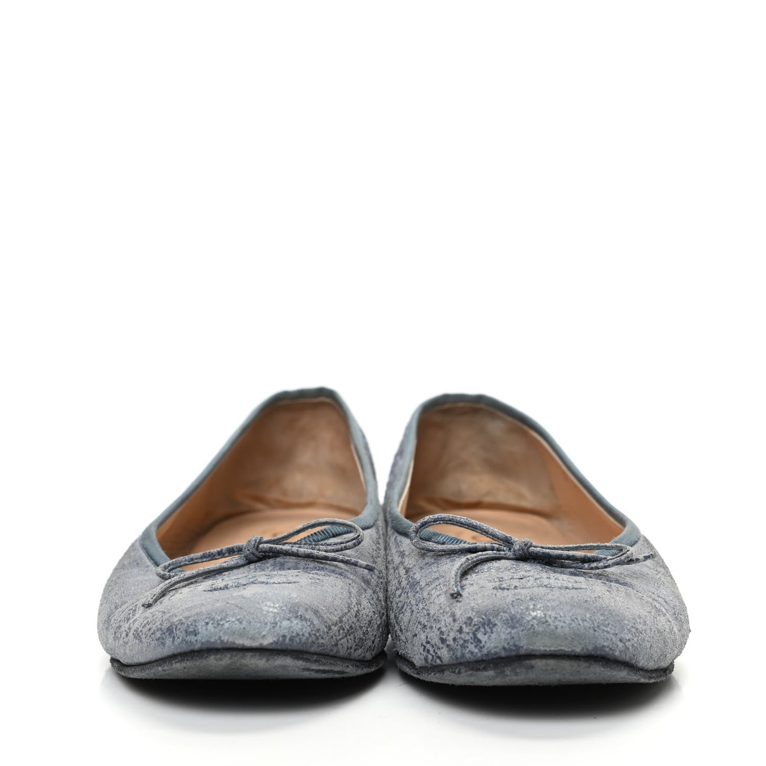 Chanel Iridescent Calfskin Cap Toe CC Ballerina Flats 39.5 Blue 2 of 12