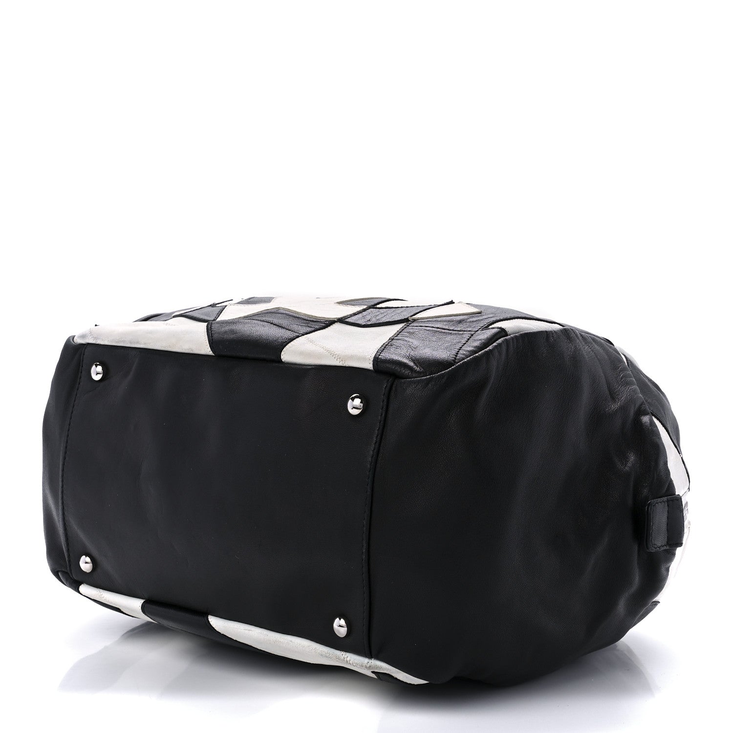 Chanel Lambskin CC Patchwork Shoulder Bag Black White 9 of 11
