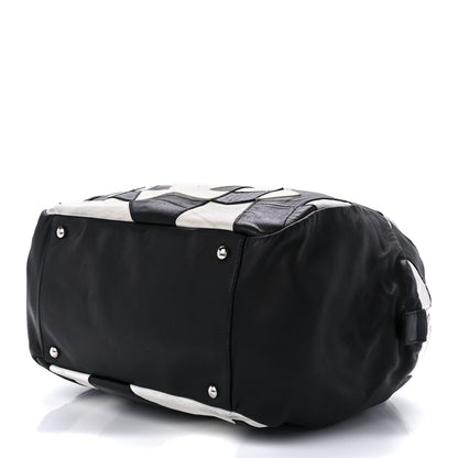 Chanel Lambskin CC Patchwork Shoulder Bag Black White 9 of 11