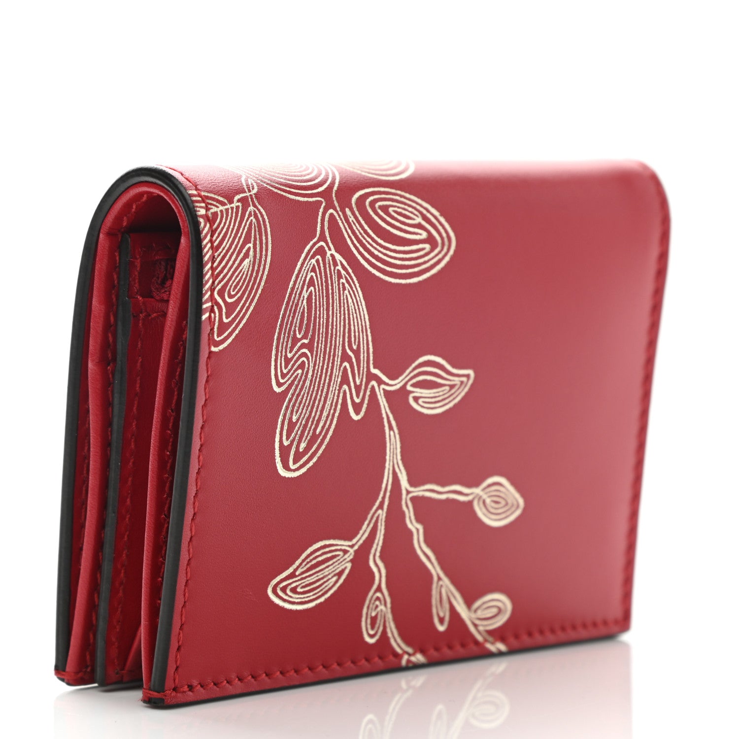 Gucci Calfskin Chinese New Year Card Case Wallet Red 3 of 8