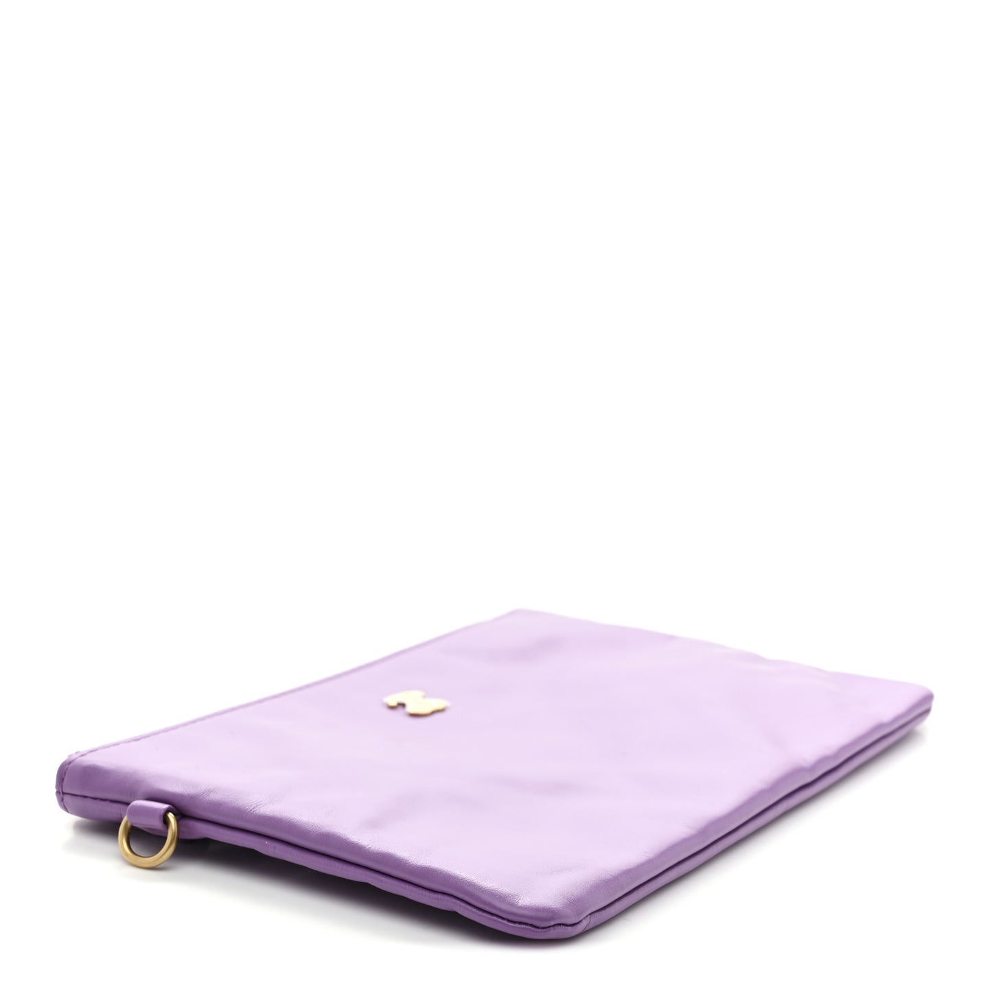 Shiny Calfskin Chanel 22 Removable Pouch Purple
