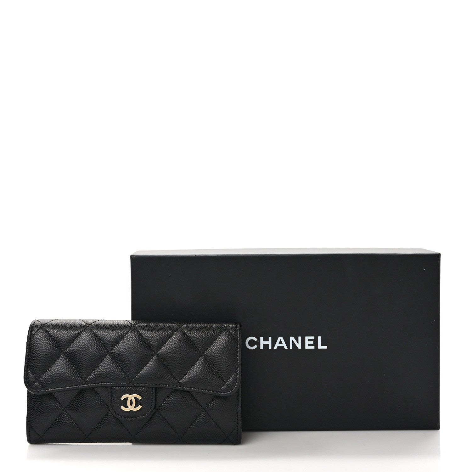 Chanel Caviar Quilted Medium Gusset Flap Wallet Black 11 of 11