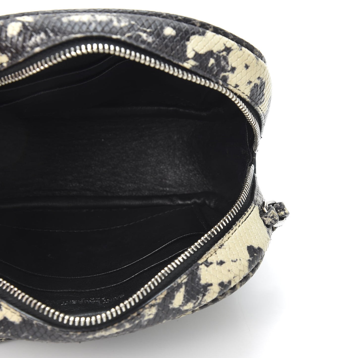 Python Embossed Calfskin Monogram Blogger Bag Black Beige