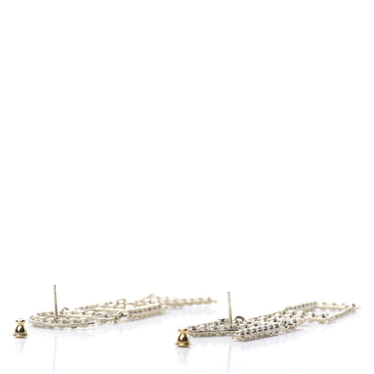 Chanel Crystal Cha-Nel Logo Drop Earrings Gold 3 of 6