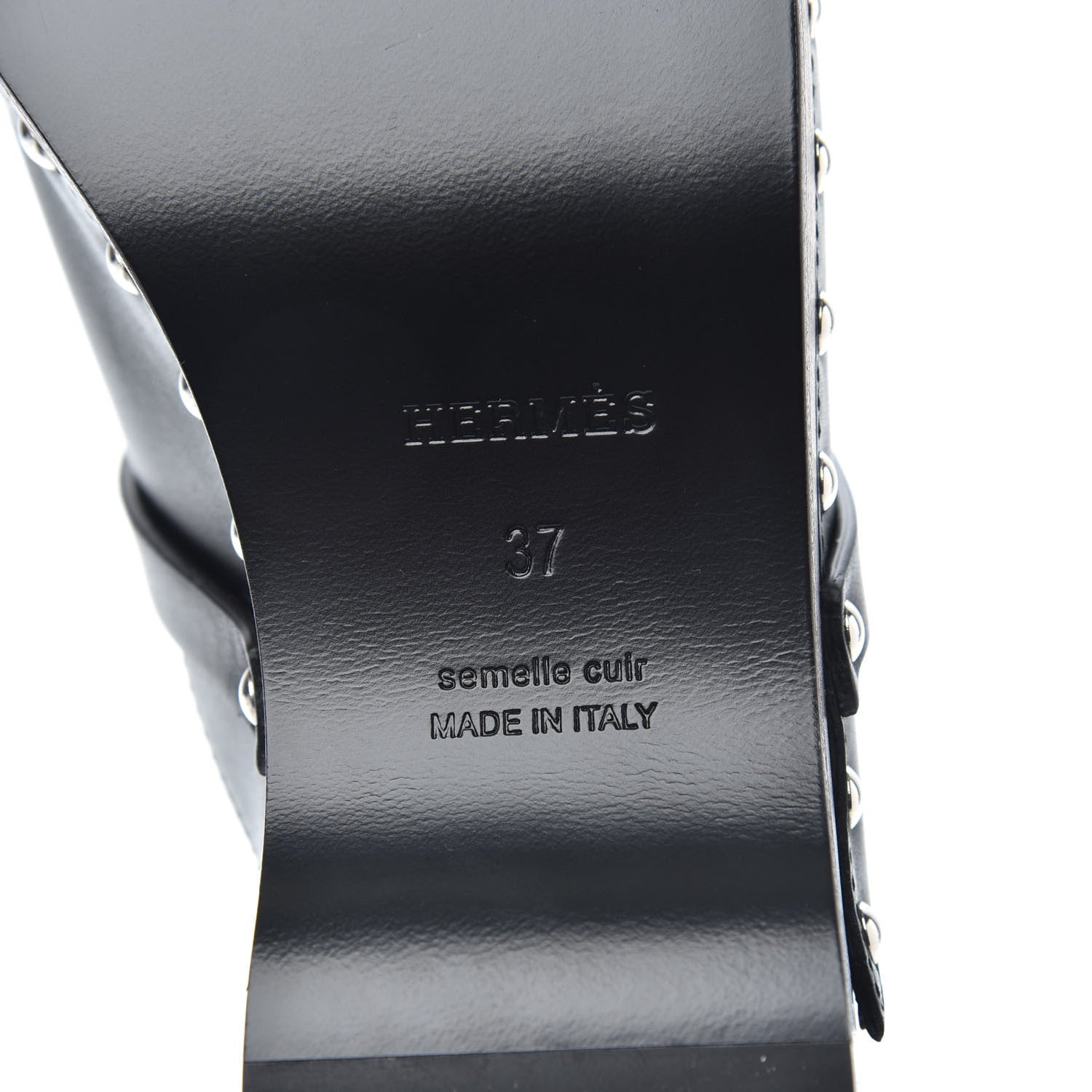 Hermes Calfskin Carlotta Mules 37 Black 7 of 8