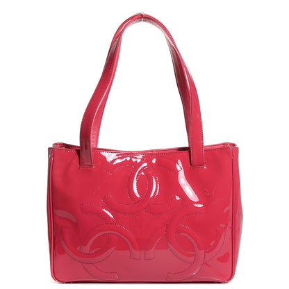 Chanel Patent CC Logo Tote Dark Pink 1 of 7