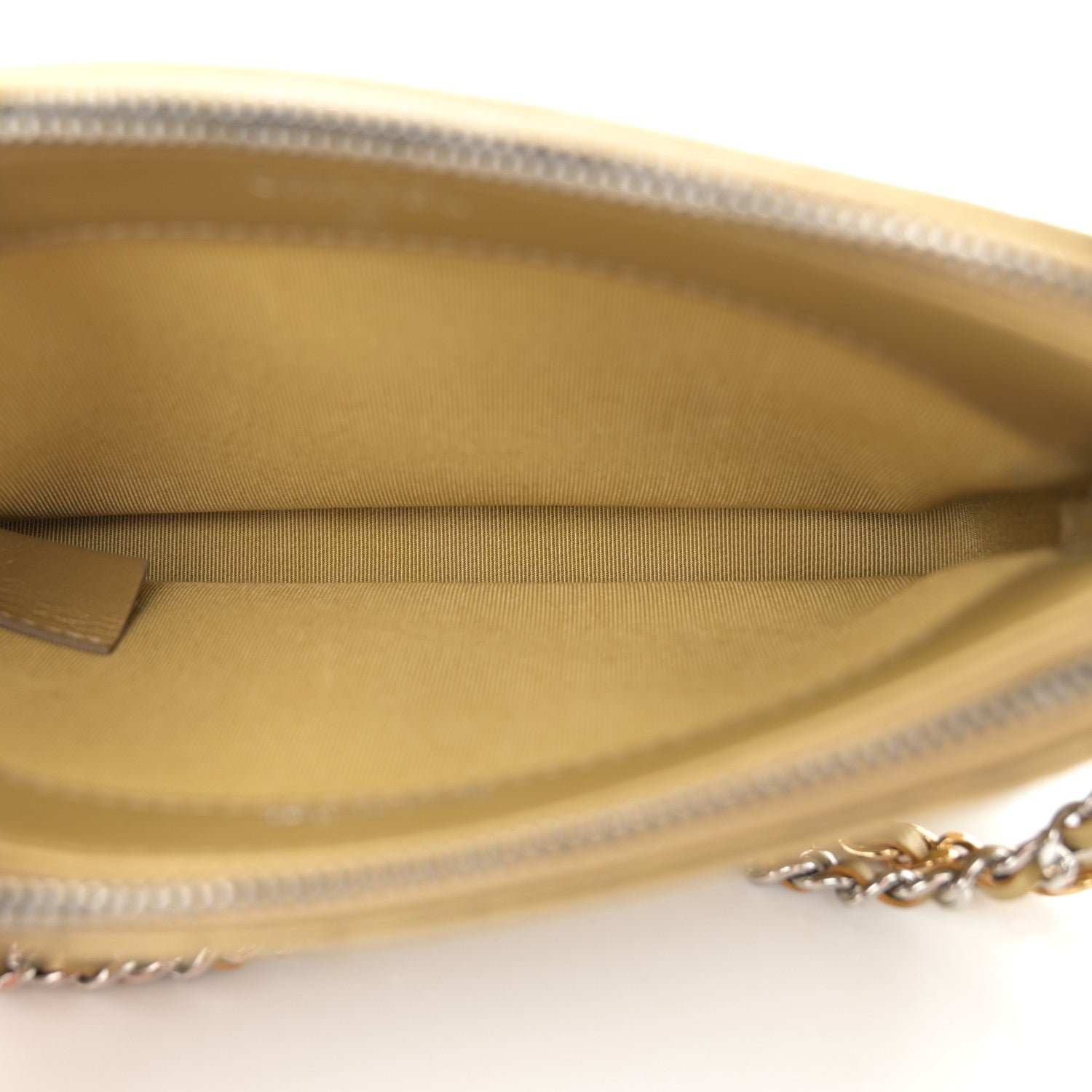 Chanel Metallic Calfskin Crocodile Embossed Small Gabrielle Clutch With Chain Gold 5 of 13