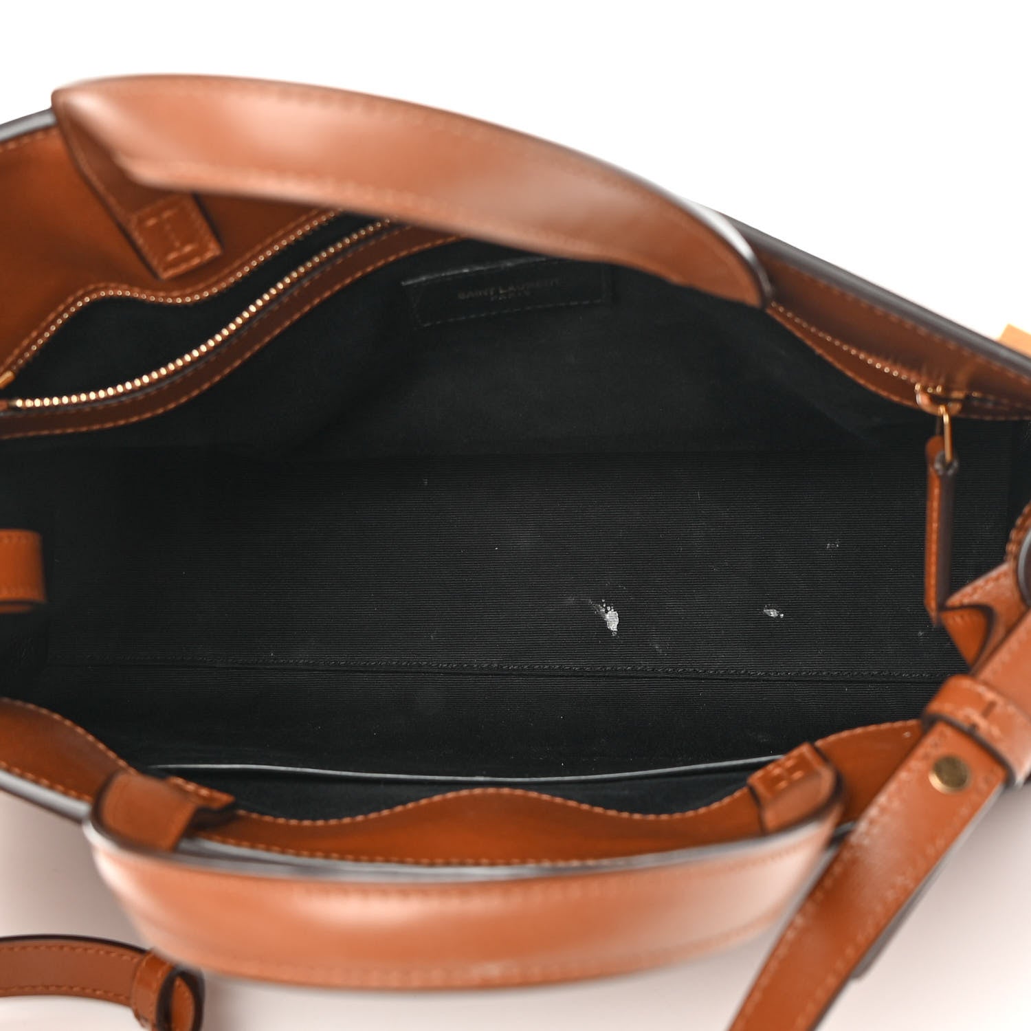 Saint Laurent Calfskin Small Manhattan Shopper Tote Brick Ebony Dark 5 of 17