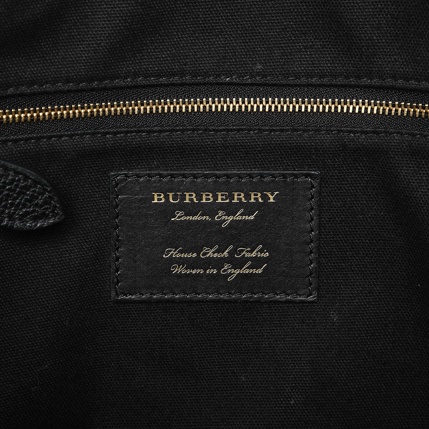 Burberry Derby Calfskin House Check Medium Welburn Tote Black 6 of 14