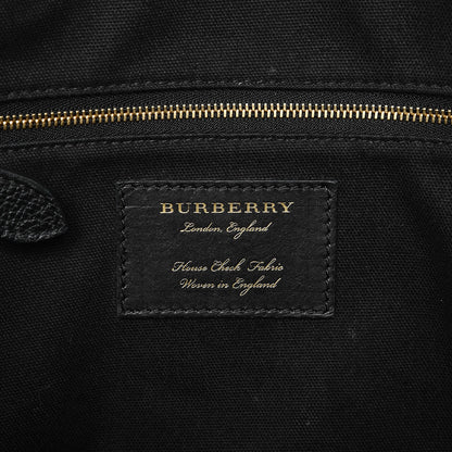 Burberry Derby Calfskin House Check Medium Welburn Tote Black 6 of 14