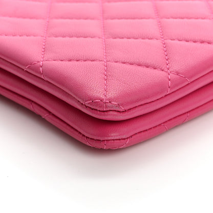Chanel Lambskin Quilted Enamel Zipped Clutch Pink 13 of 14