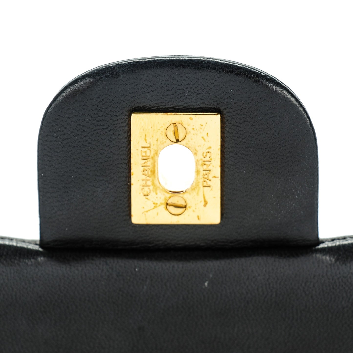 Lambskin Quilted Small Double Flap Black