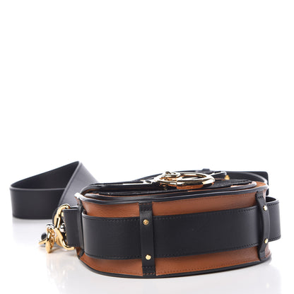 Chloe Velvet Calfskin Animal Print Small Tess Bag Caramel 4 of 9