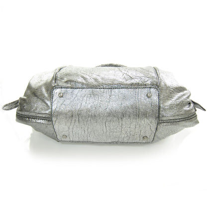 FASHIONPHILE SALVATOREFERRAGAMOLeatherShoulderBagMetallicSilver 4 of 7