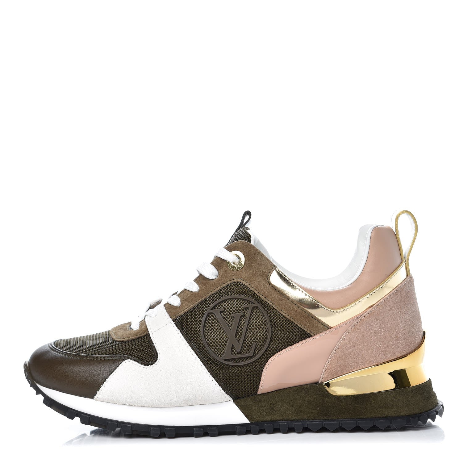 Louis Vuitton Suede Calfskin Run Away Sneakers 36 Kaki 1 of 11
