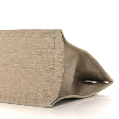 Saint Laurent Linen Calfskin Small Rive Gauche Tote Greggio Natural 10 of 11