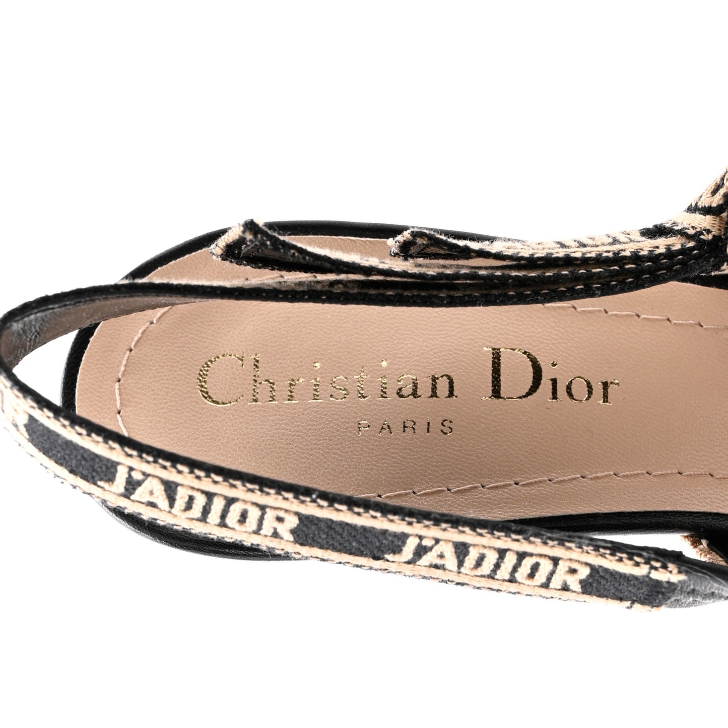 Cotton Ribbon Check'N'Dior J'Adior Slingback 65mm Pumps 38 Black Beige