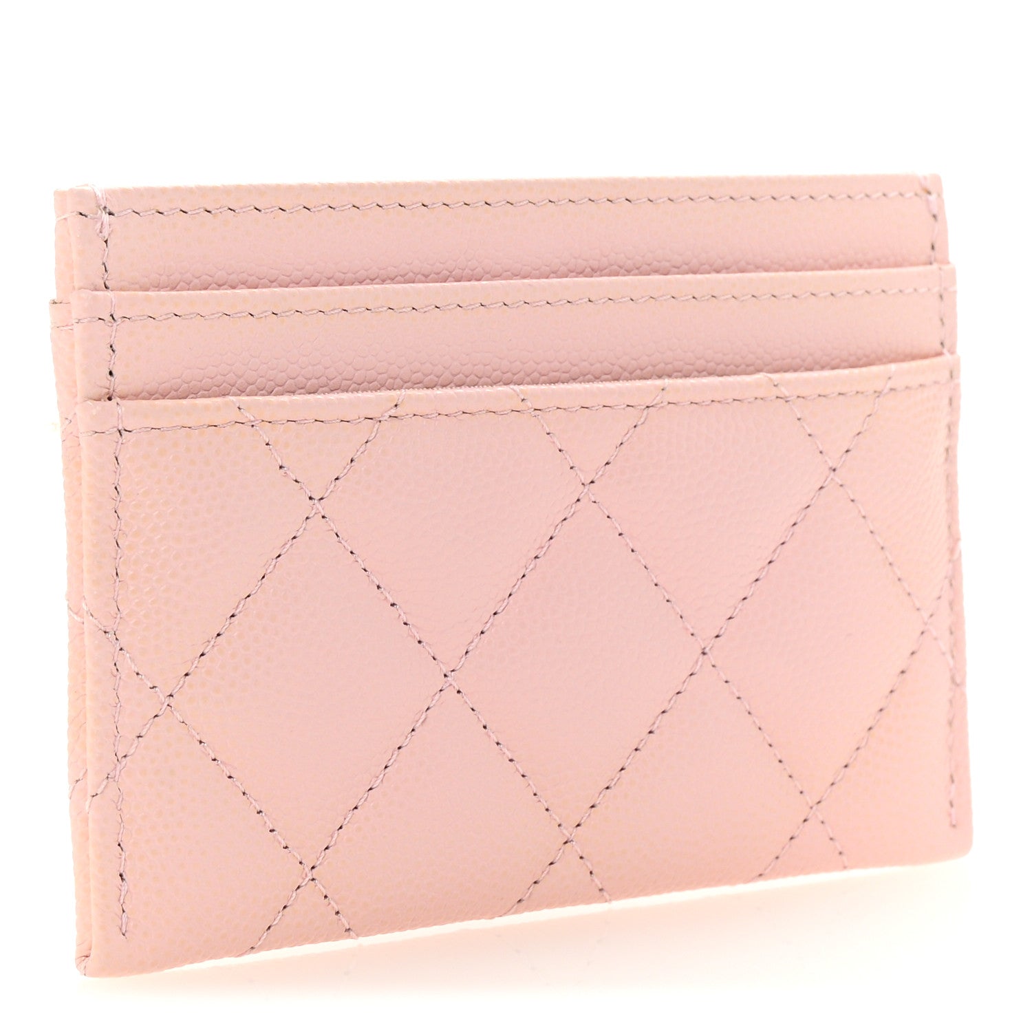 Chanel Caviar Quilted Crystal Card Holder Pink 3 of 9