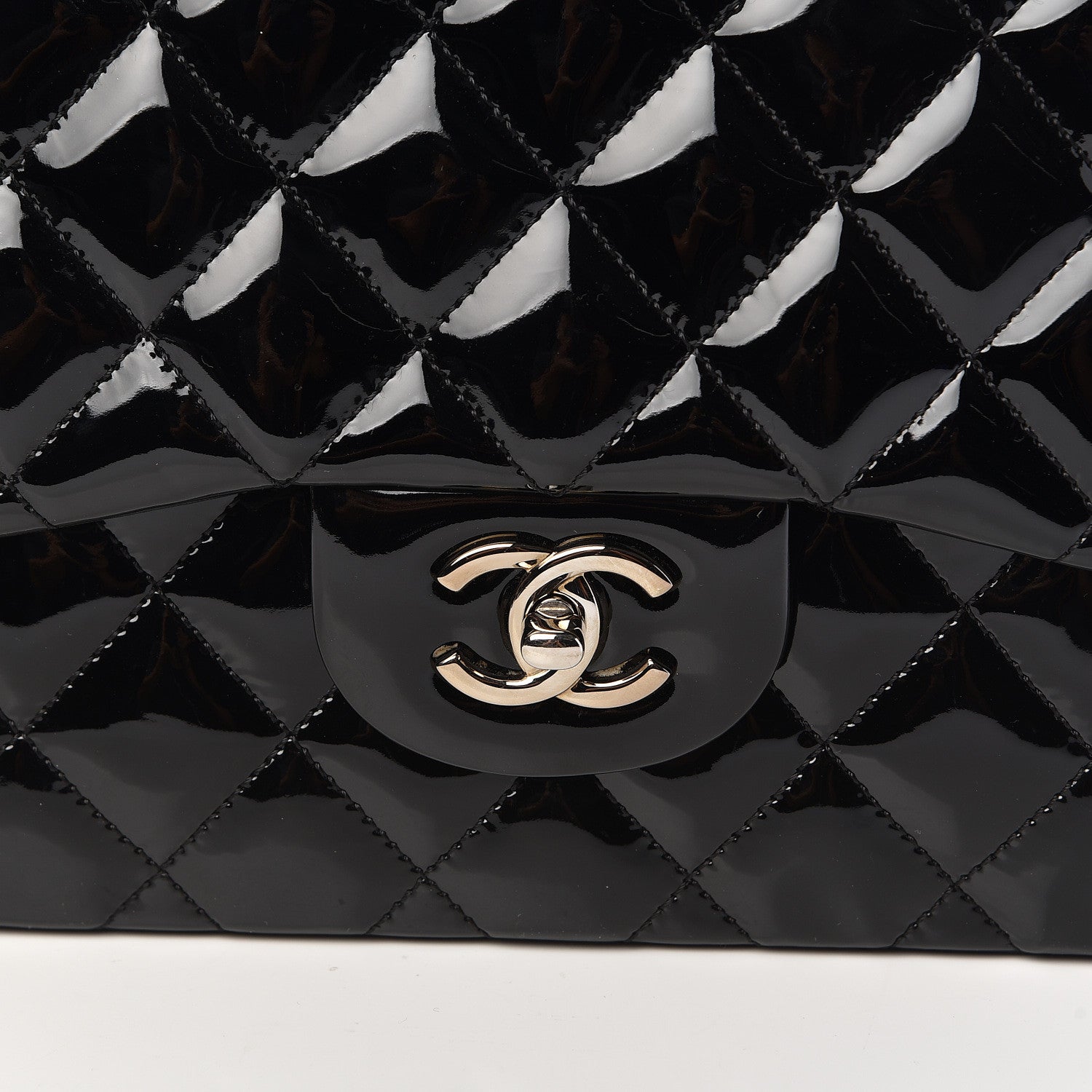 Chanel Patent Quilted Jumbo Single Flap Black 8 of 11
