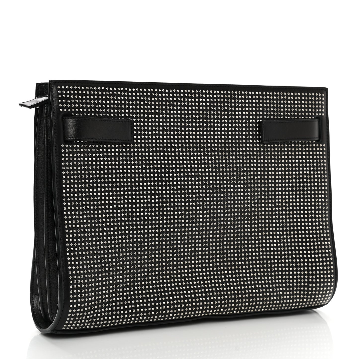 Calfskin Stud Sac De Jour Clutch Black