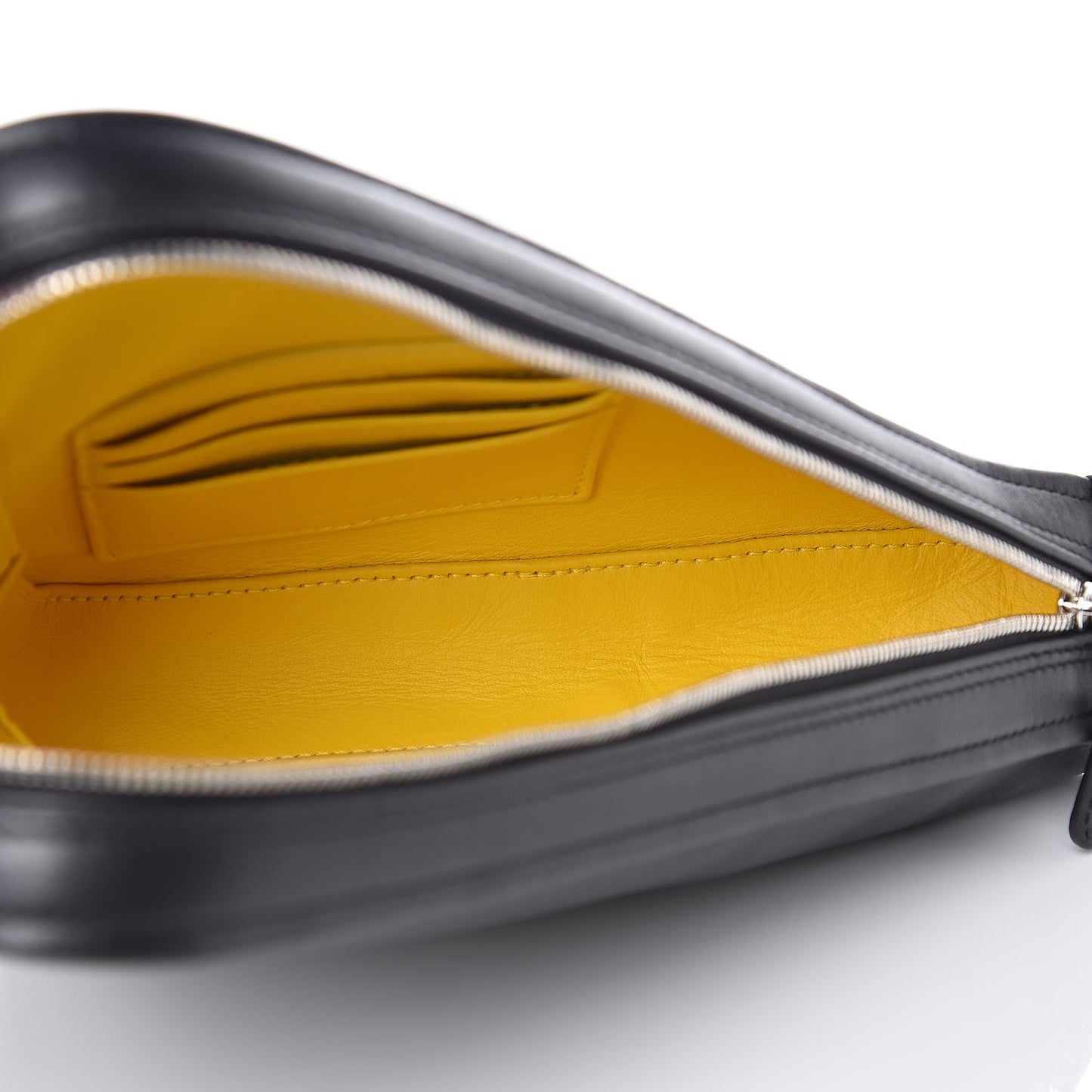 Calfskin M Triangle Pouch Black