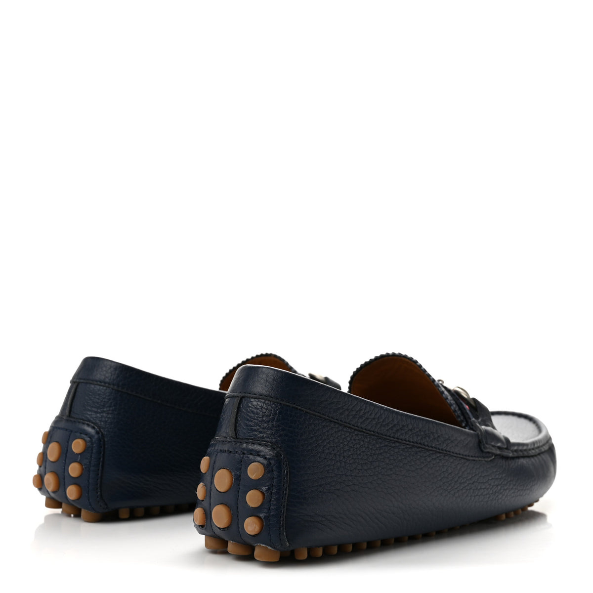 Gucci Road Calfskin Web Mens Horsebit Driver Loafers 9 Maritime 5 of 11