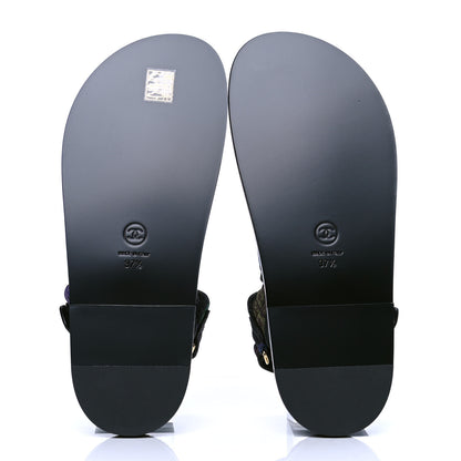 Chanel Denim Quilted Dad Sandals 37.5 Black Multicolor 4 of 4