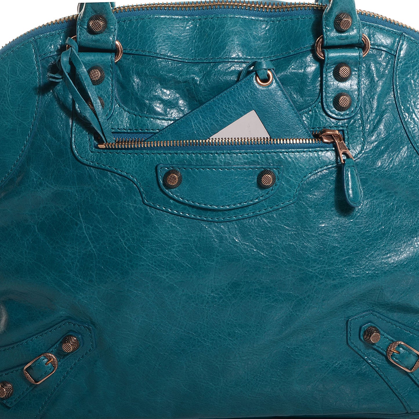 Agneau Giant 12 Rose Gold Hardware Bowling Bag Lagon