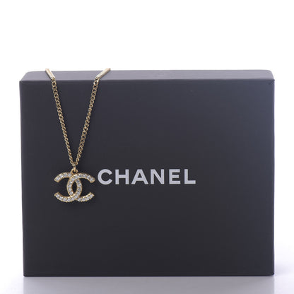 Chanel Crystal CC Pendant Necklace Gold 5 of 5