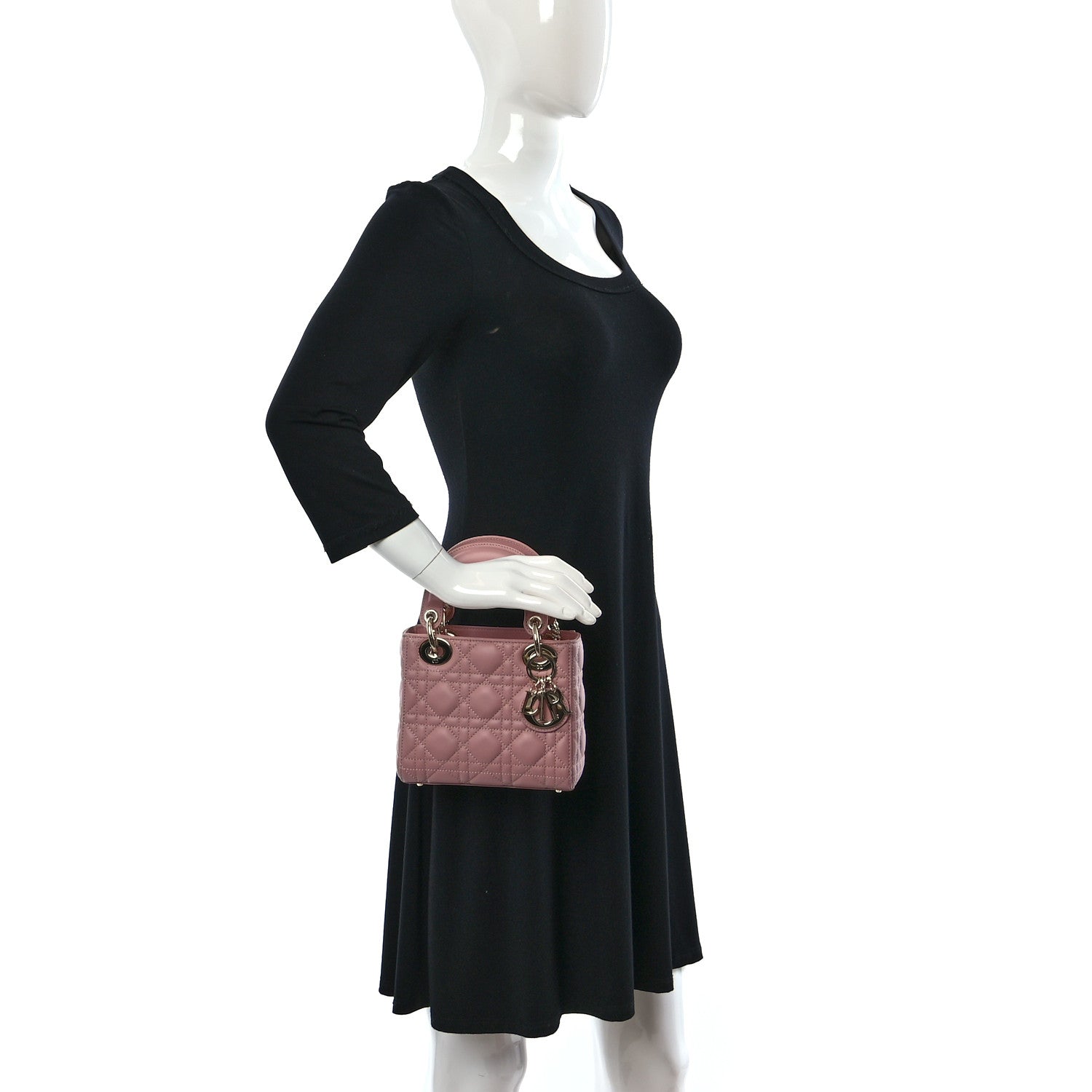 Christian Dior Lambskin Cannage Mini Lady Dior Pink 2 of 10