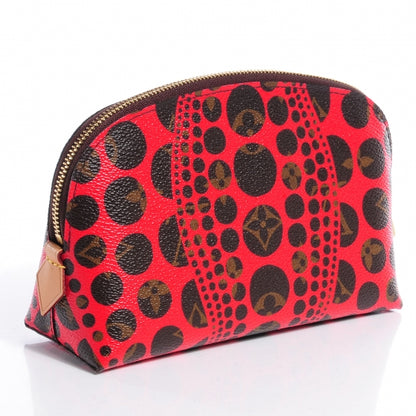 Louis Vuitton Monogram Kusama Pumpkin Dots Cosmetic Pouch Red 3 of 7