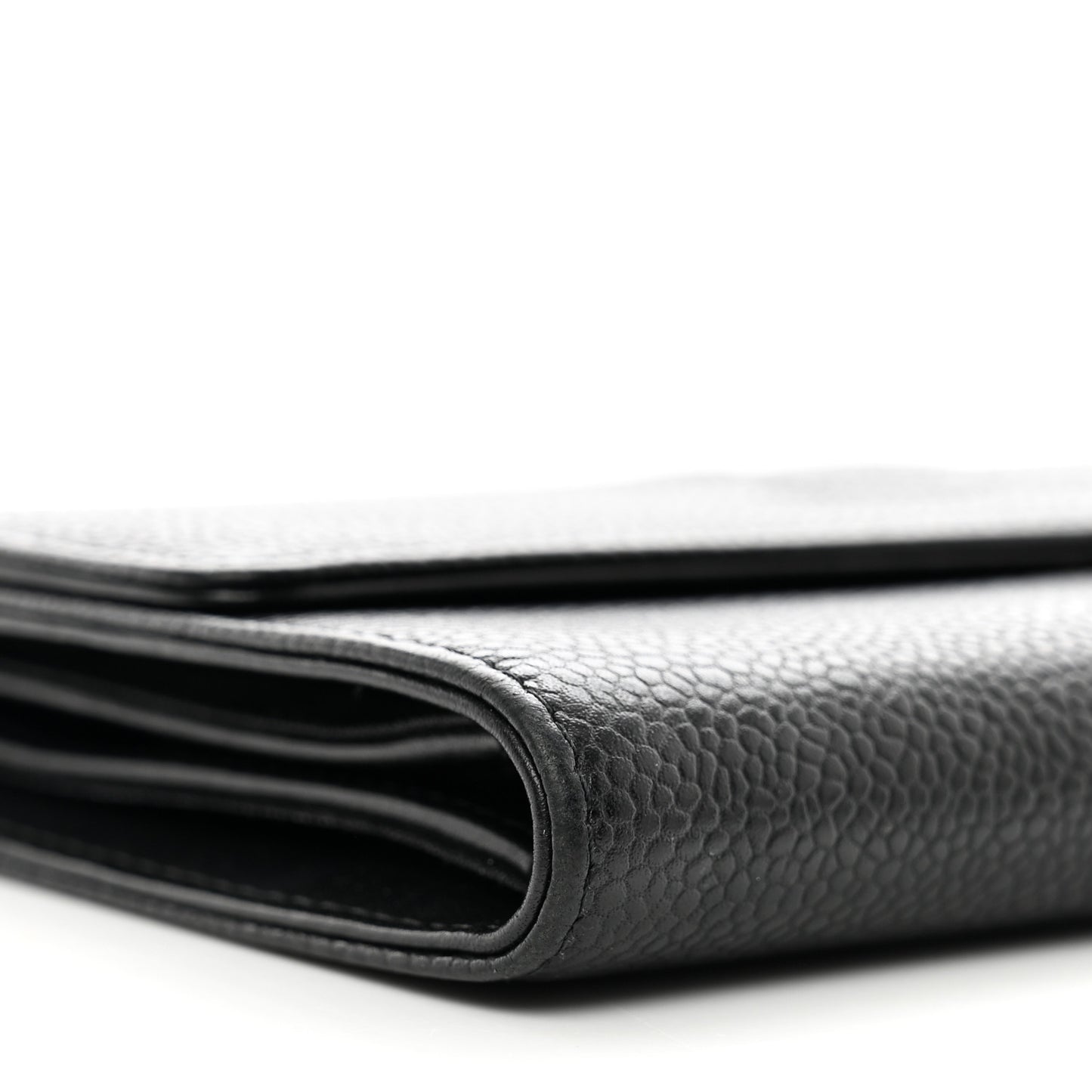 Caviar Timeless CC Large Gusset Flap Wallet Black
