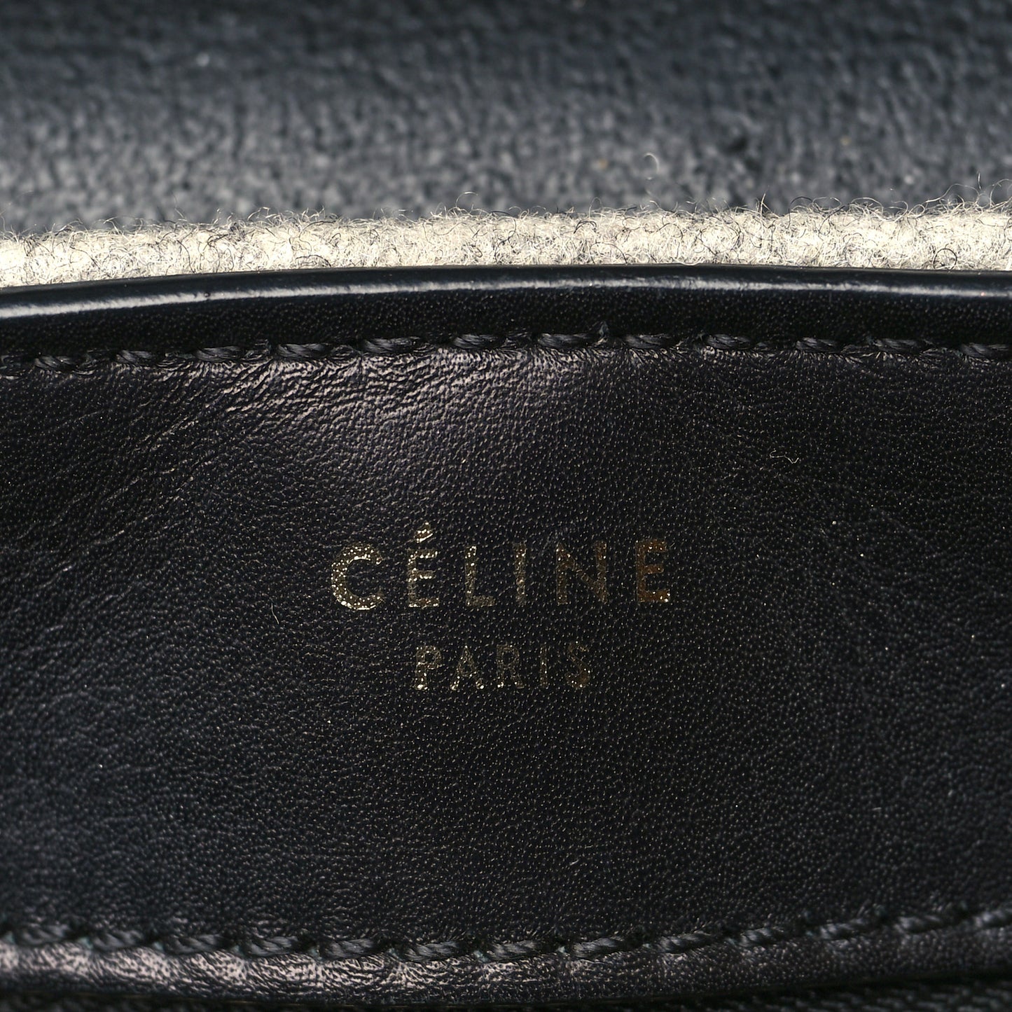 Felt Smooth Calfskin Medium Trapeze Pearl Grey